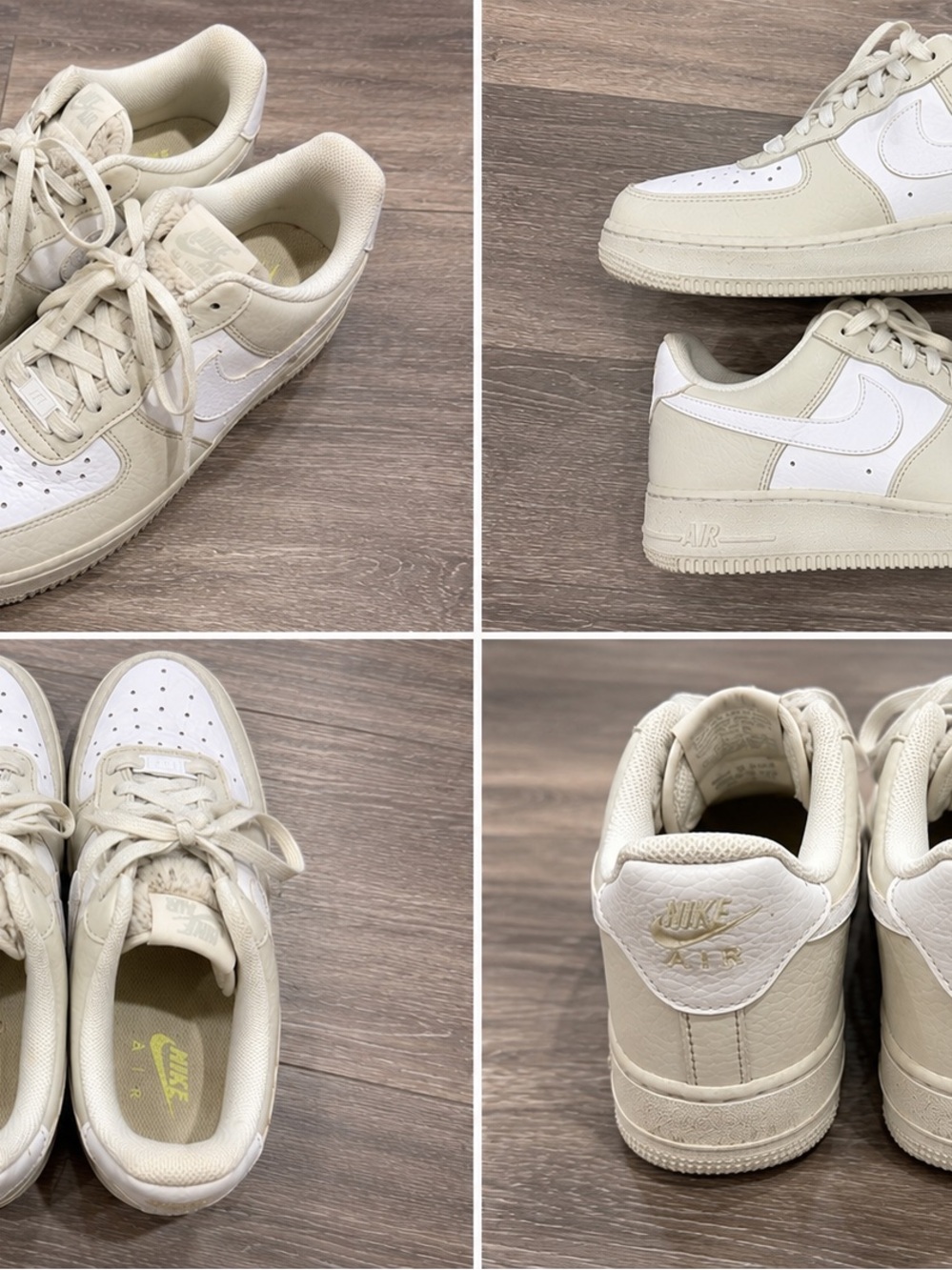 Nike Womens AF 1 Low-Top Sneakers in White & Cream